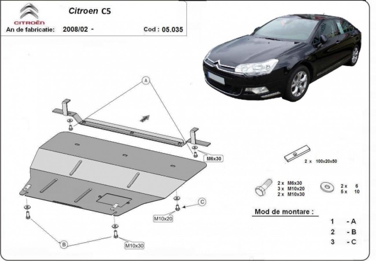 Bunnplate Stål Motor+ | Citroën C5 (2008-2017) - 3