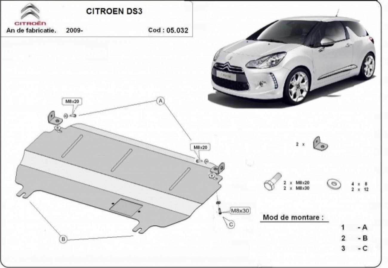 Skid plate Steel Engine+ | Citroën DS3 (2009-2026) - 3