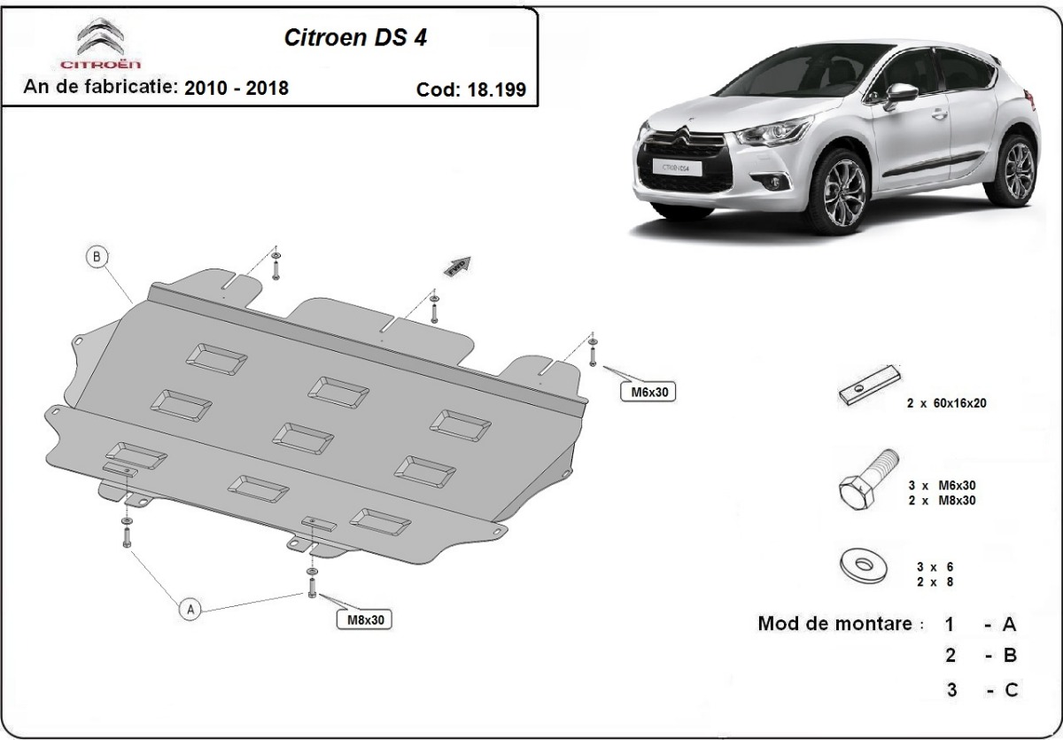 Stahl-Unterfahrschutz Motor+ | Citroën DS4 (2010-2018) - 3