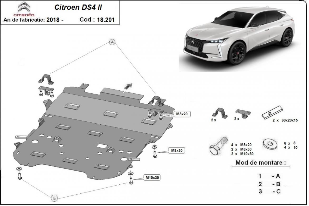 Hasplåt Stål Motor+ | Citroën DS4 II (2021-2026) - 3