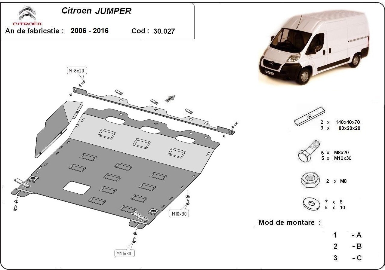 Unterfahrschutz Stahl Motor+ | Citroën Jumper (2016-2026) - 3