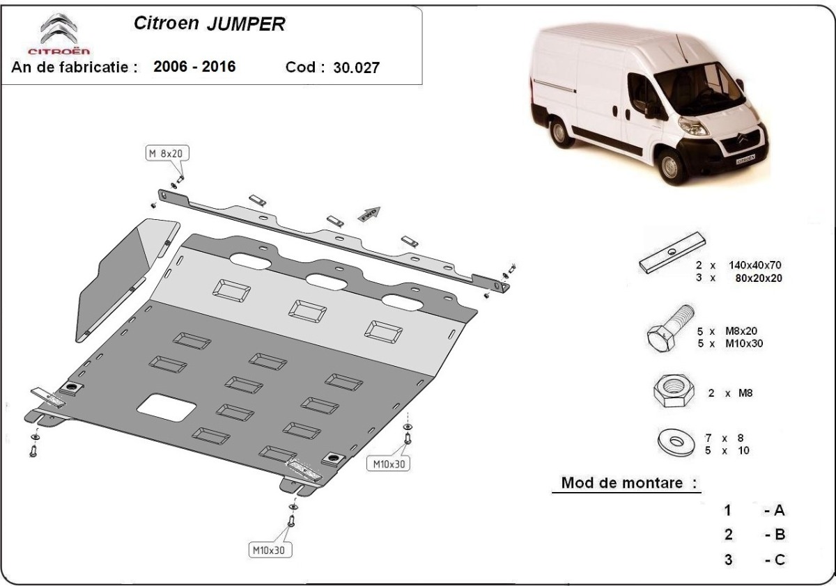 Proteção inferior em aço Motor+ | Citroën Jumper (2006-2016) - 3
