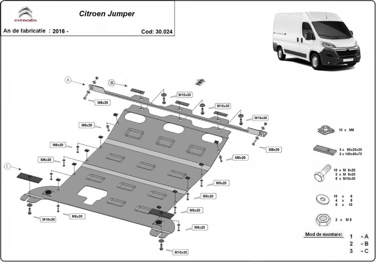 Hasplåt Stål Motor+ | Citroën Jumper (2016-2026) - 2