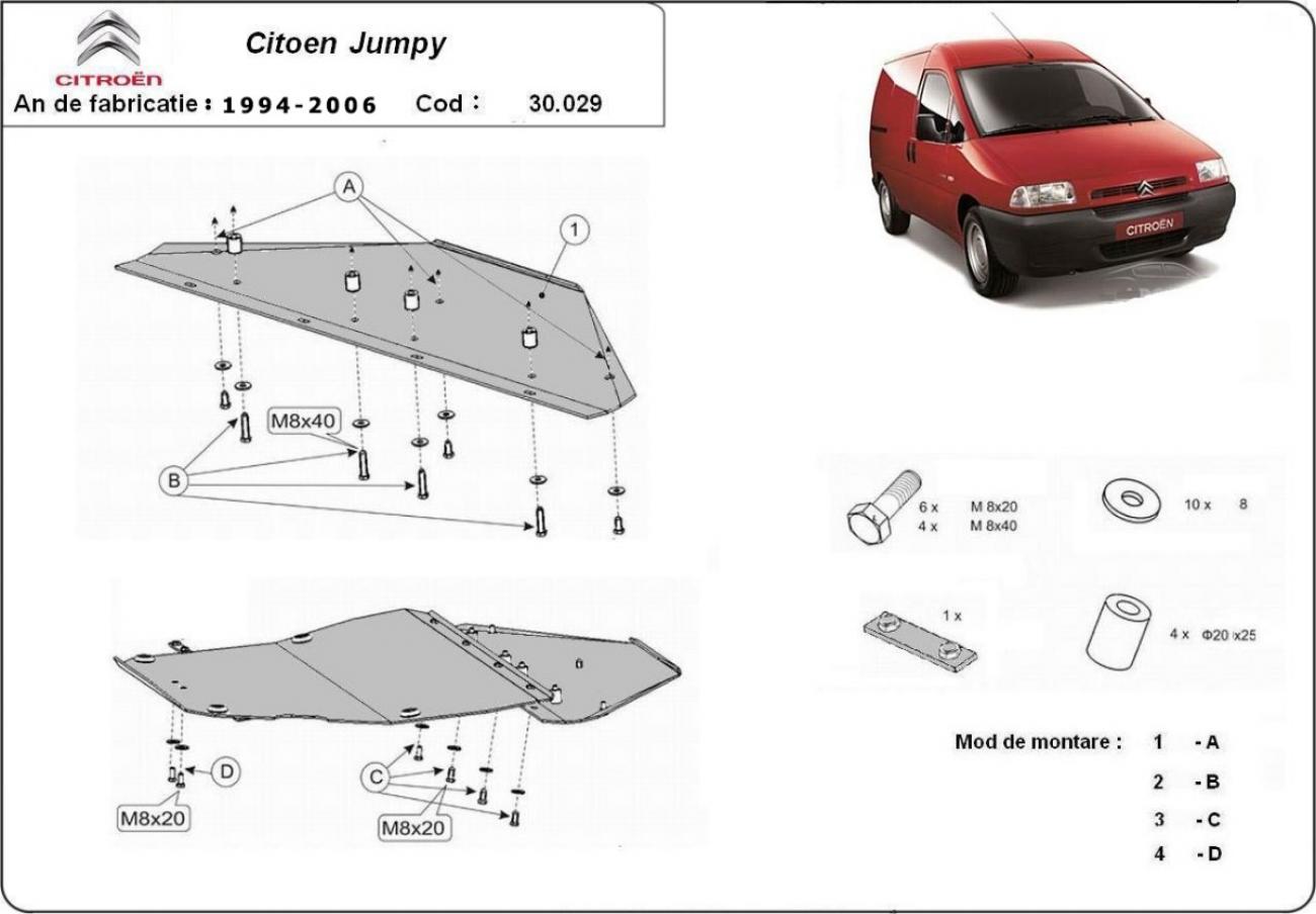 Hasplåt Stål Motor+ | Citroën Jumpy (1994-2006) - 3