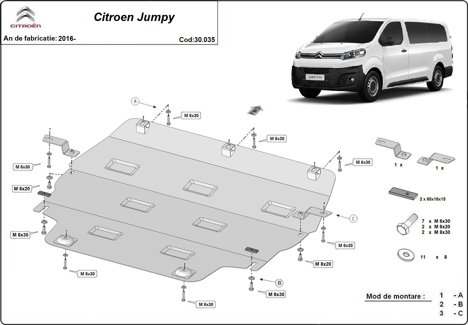 Proteção inferior em aço Motor+ | Citroën Jumpy (2016-2026) - 3
