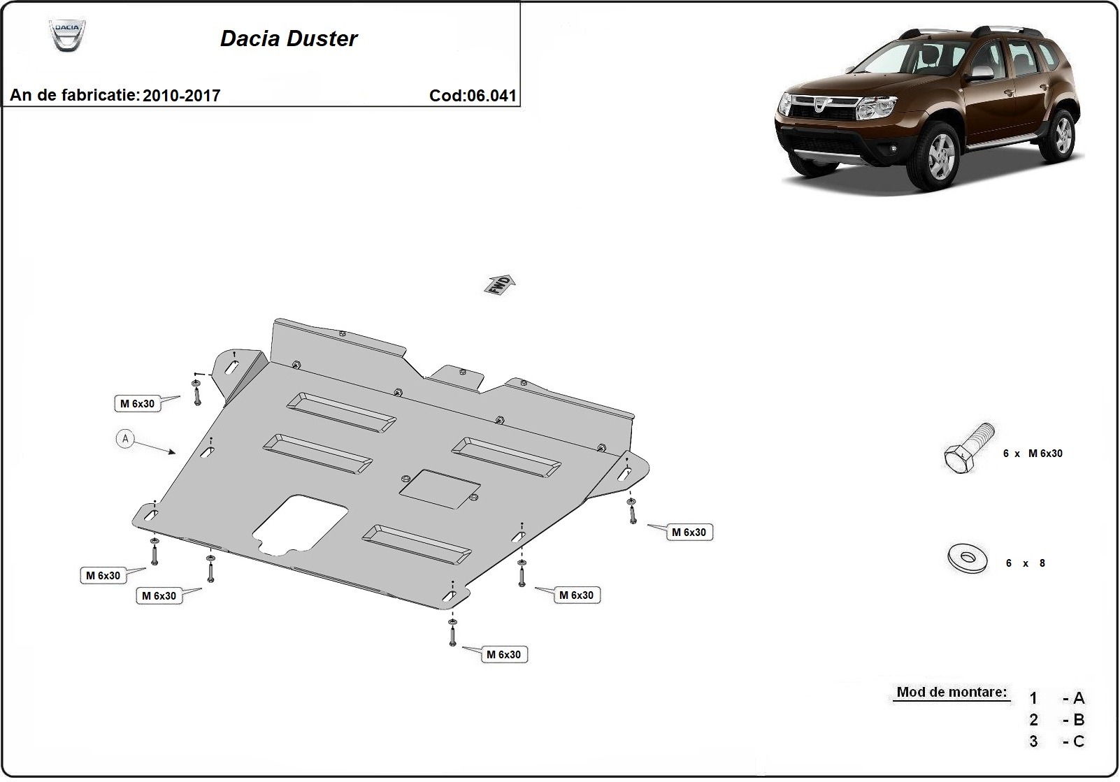 Stalen beschermplaat Motor+ | Dacia Duster (2010-2017) - 3