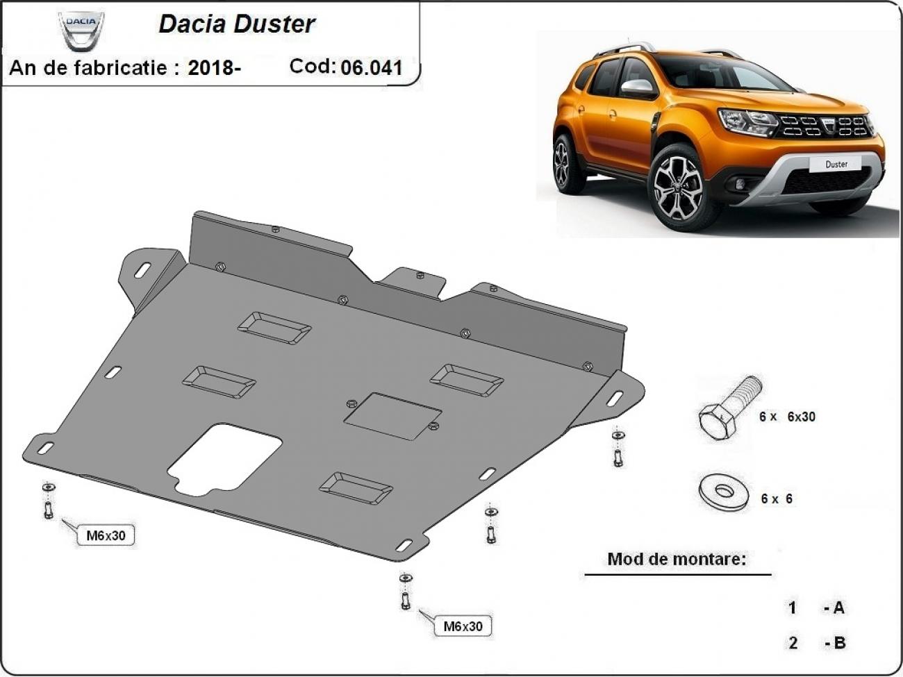 Hasplåt Stål Motor+ | Dacia Duster (2018-2024) - 3