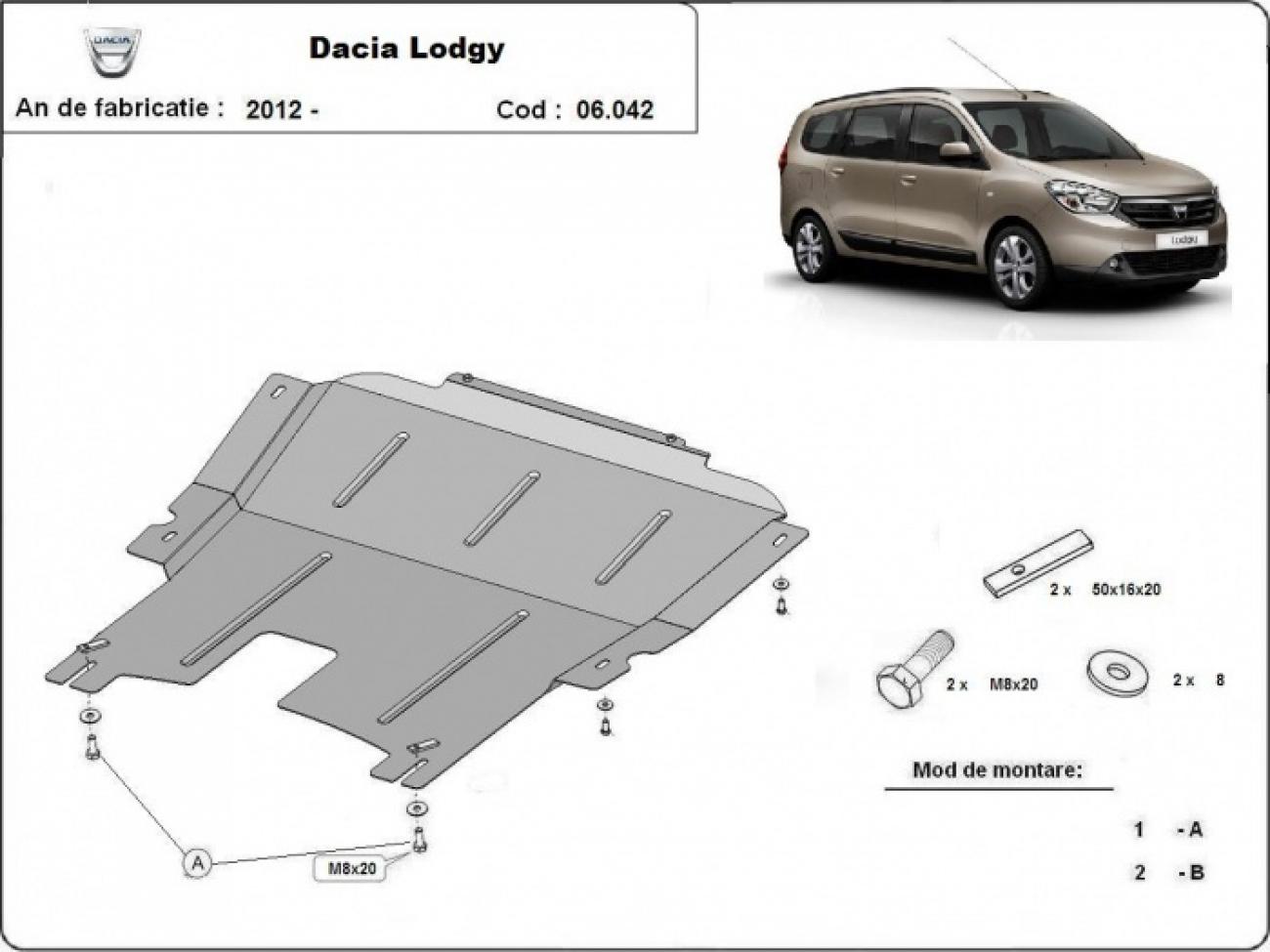 Hasplåt Stål Motor+ | Dacia Lodgy (2012-2026) - 3