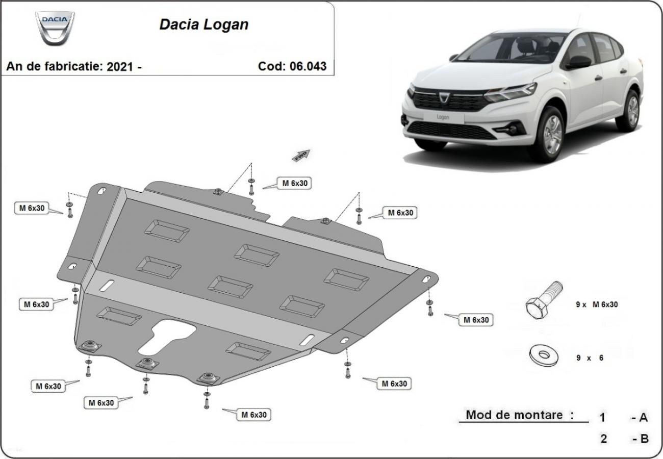 Hasplåt Stål Motor+ | Dacia Logan (2021-2026) - 3