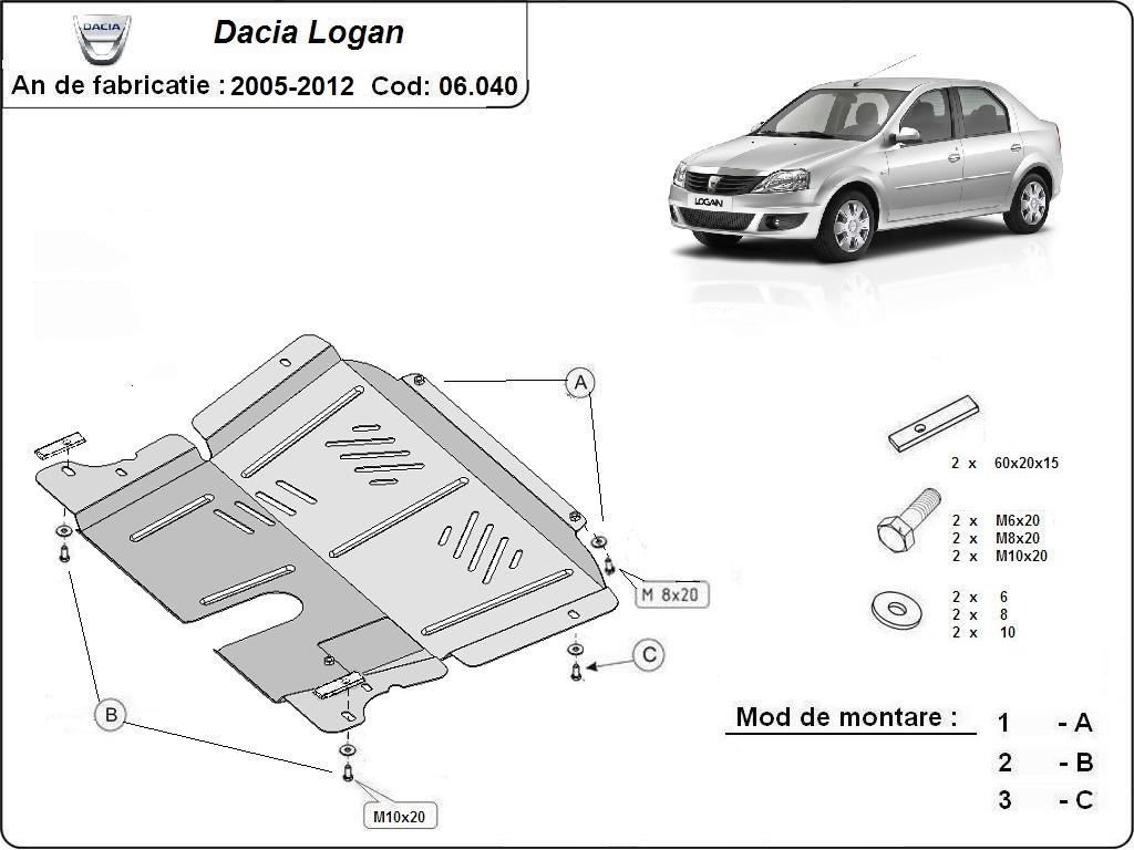 Stahl-Unterfahrschutz Motor+ | Dacia Logan 1 (2004-2012) - 3
