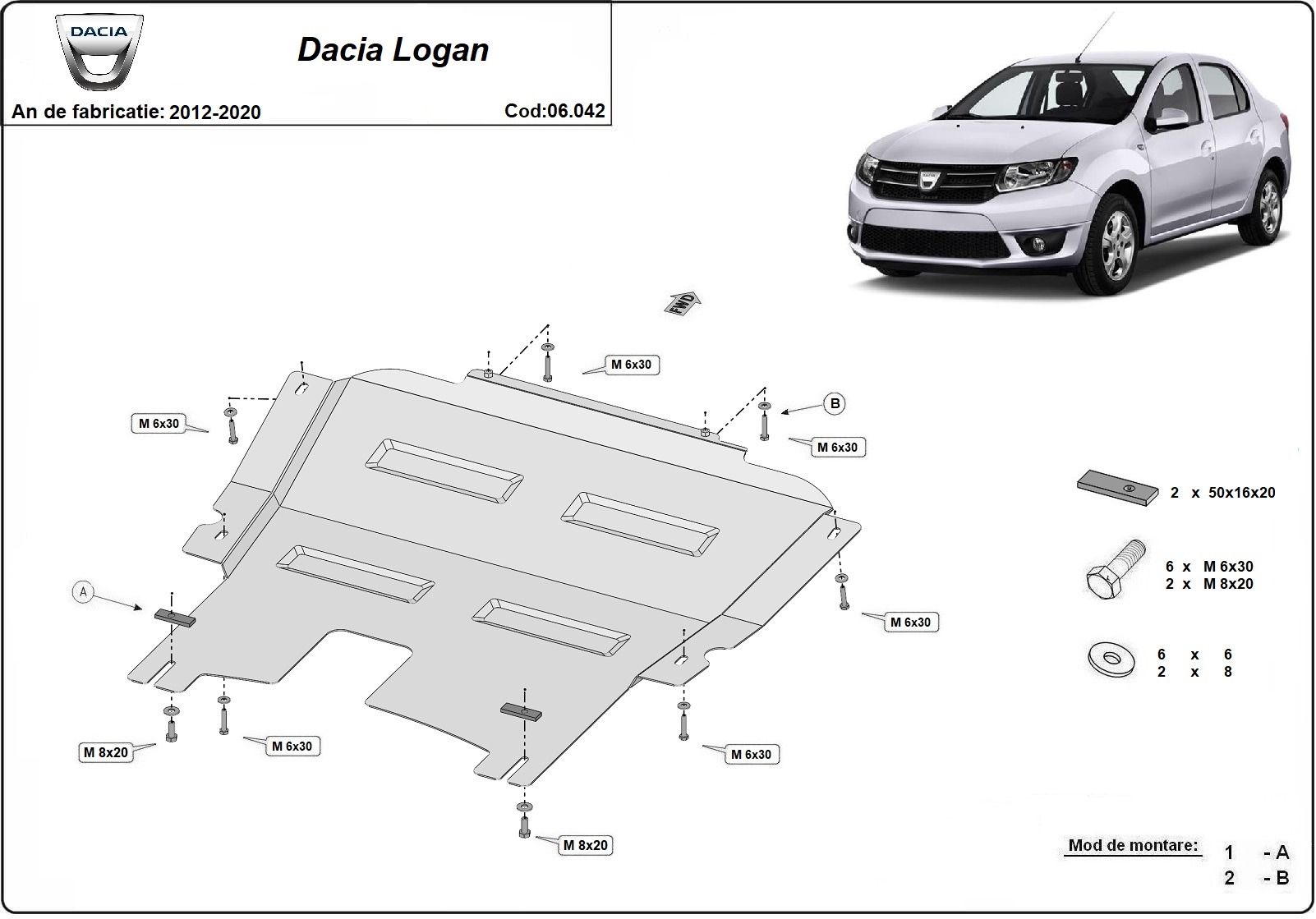 Protector inferior de acero Motor+ | Dacia Logan 2 (2012-2020) - 3