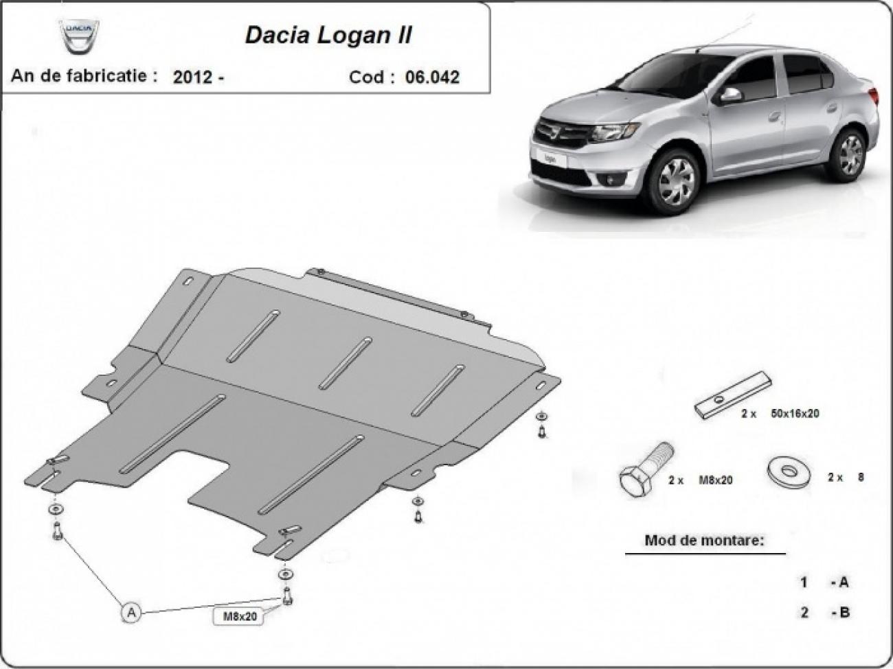 Bundplade Stål Motor+ | Dacia Logan 2 (2012-2020) - 3