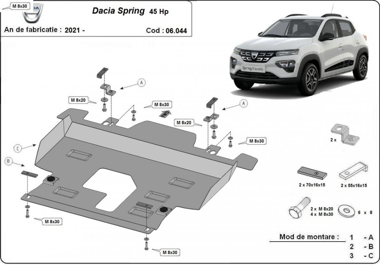 Pohjapanssari Teräs Moottori+ | Dacia Spring (2021-2026) - 3