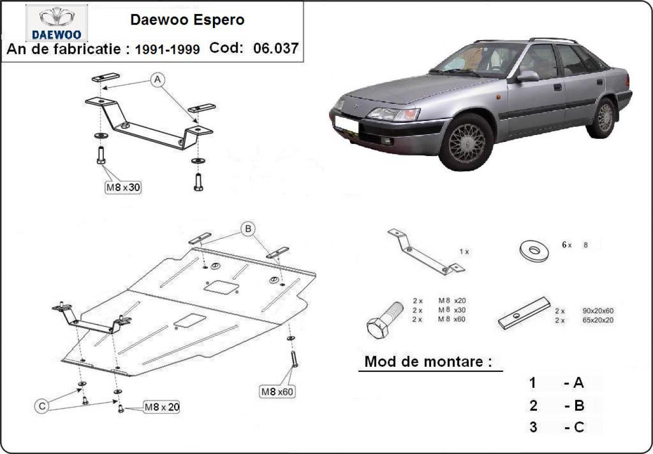 Hasplåt Stål Motor+ | Daewoo Espero (1991-1999) - 3