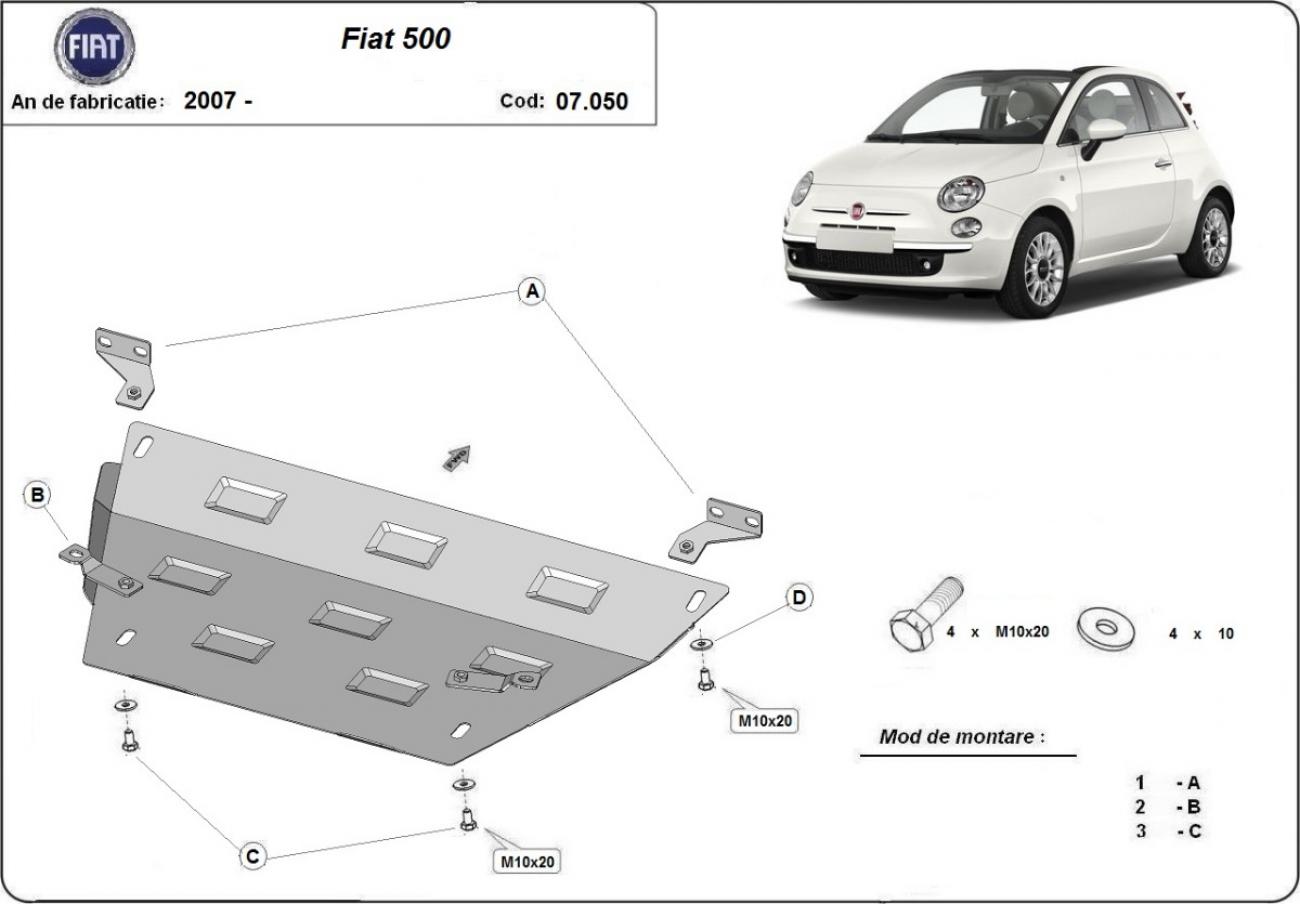 Skid plate Steel Engine+ | Fiat 500 (2007-2026) - 3