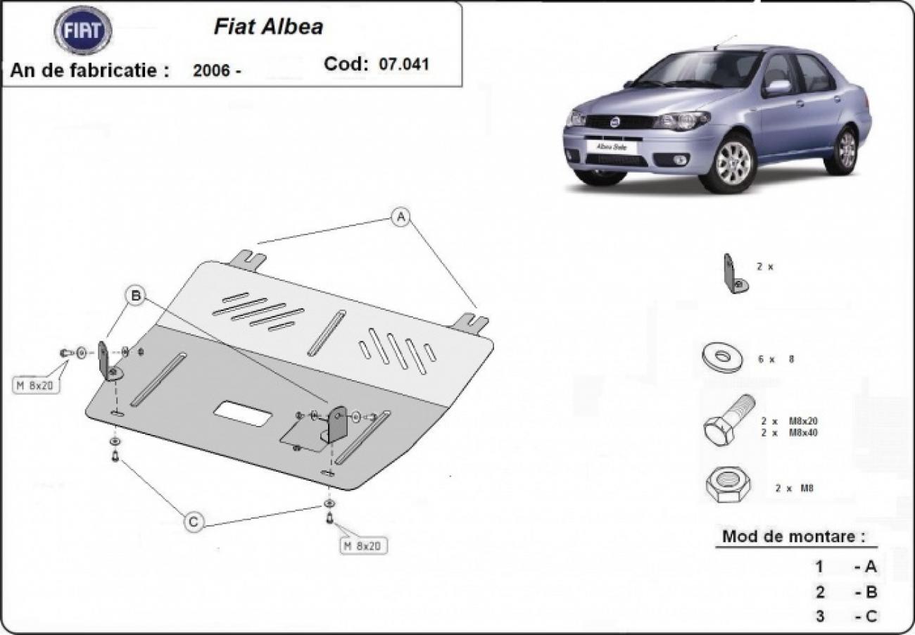 Bundplade Stål Motor+ | Fiat Albea (2002-2012) - 3