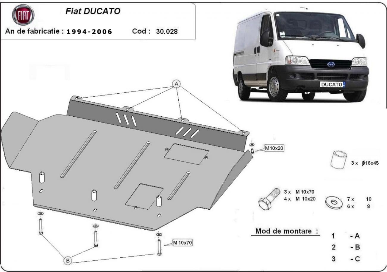 Hasplåt Stål Motor+ | Fiat Ducato (1994-2006) - 3