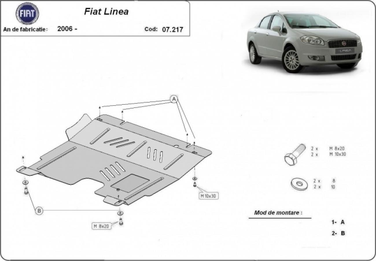 Hasplåt Stål Motor+ | Fiat Linea (2007-2018) - 3