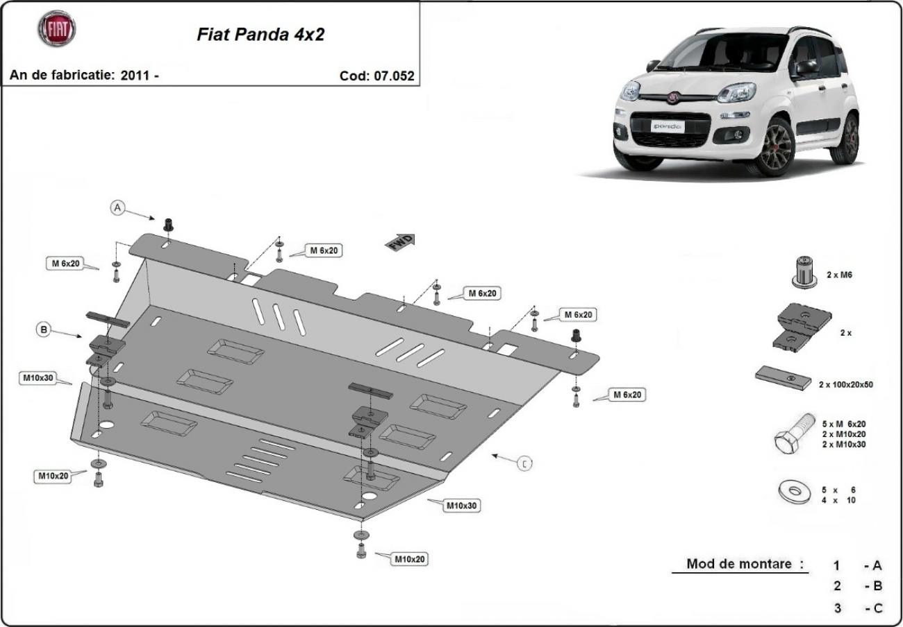 Skid plate Steel Engine+ | Fiat Panda 4x2 (2011-2026) - 3