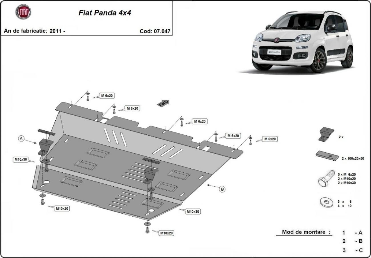 Skid plate Steel Engine+ | Fiat Panda 4x4 (2011-2026) - 3