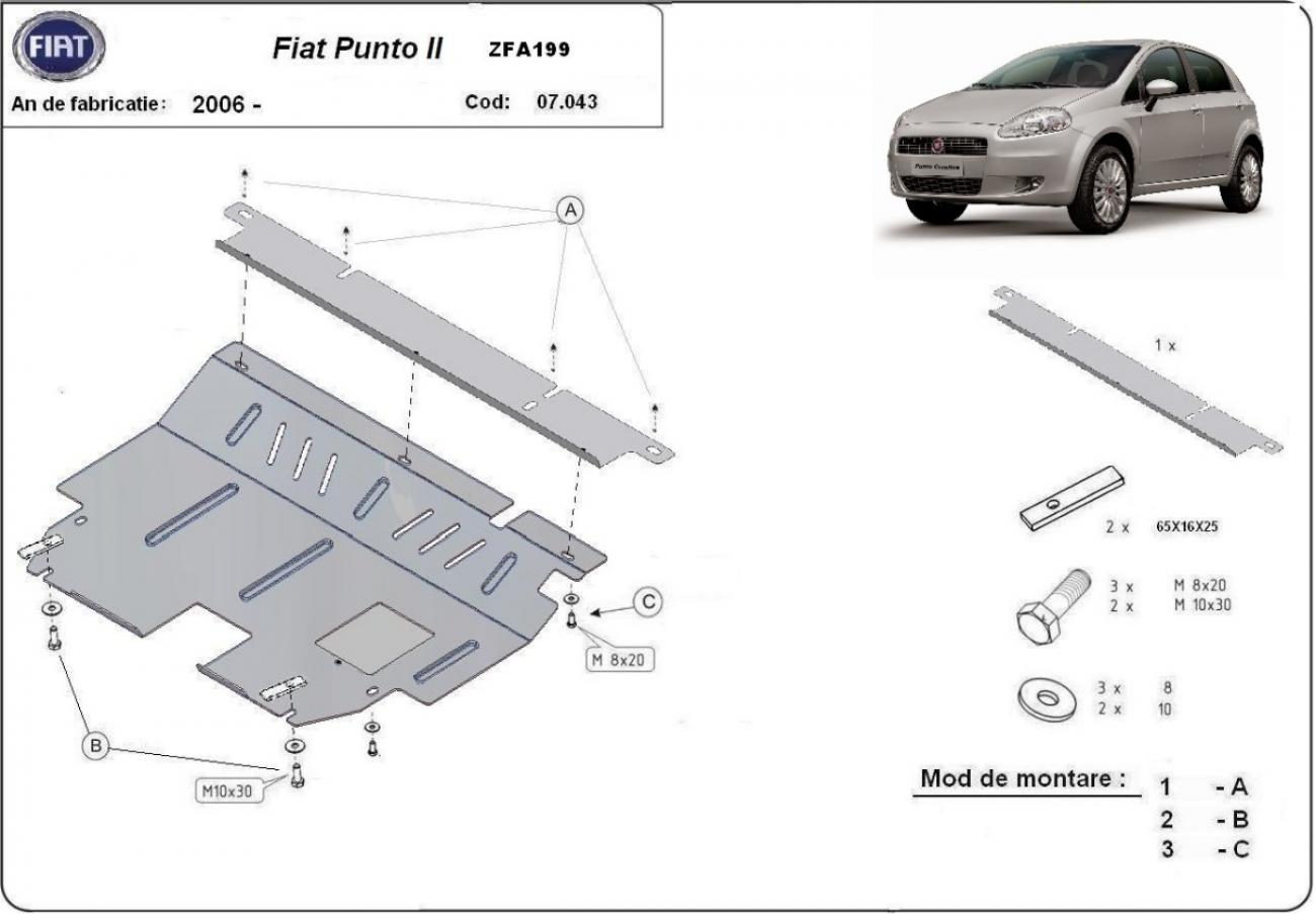 Skid plate Steel Engine+ | Fiat Punto (2005-2018) - 3