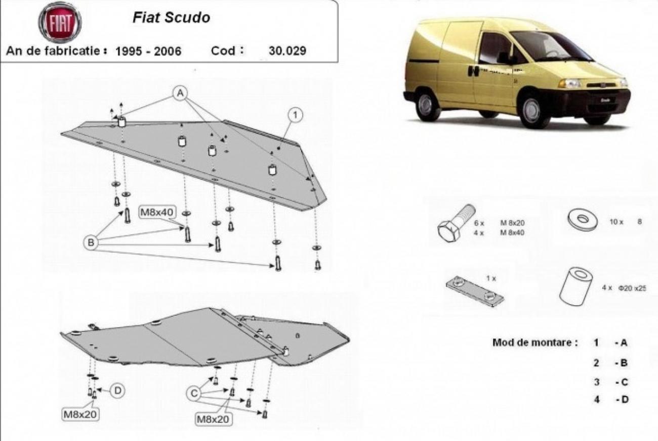 Pohjapanssari Teräs Moottori+ | Fiat Scudo (1995-2006) - 3