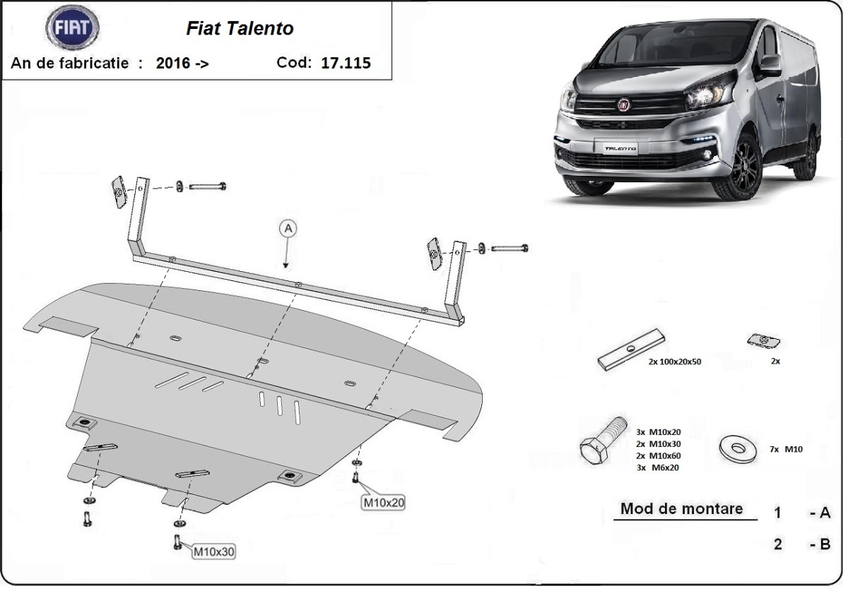 Protector inferior de acero Motor+ | Fiat Talento (2016-2021) - 3
