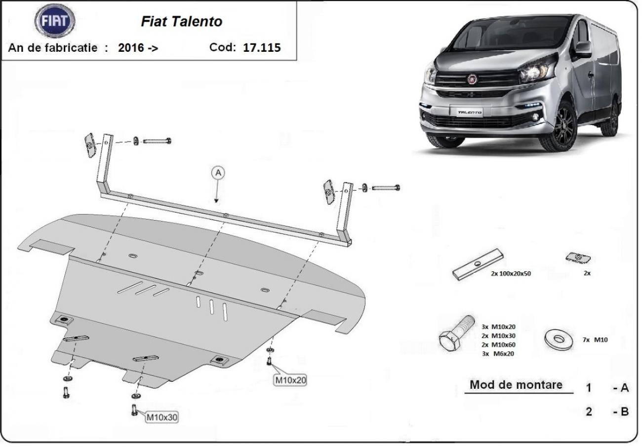 Hasplåt Stål Motor+ | Fiat Talento (2016-2021) - 3