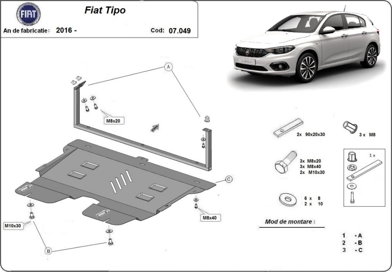 Hasplåt Stål Motor+ | Fiat Tipo (2015-2026) - 3