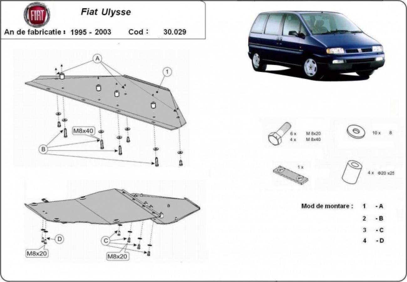 Hasplåt Stål Motor+ | Fiat Ulysse (1995-2003) - 3