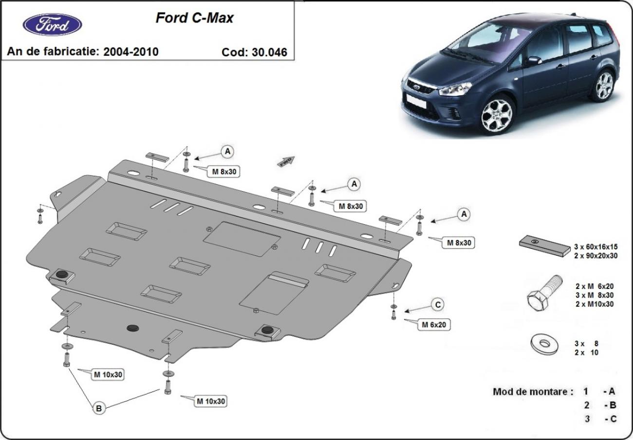 Hasplåt Stål Motor+ | Ford C-Max (2004-2010) - 3