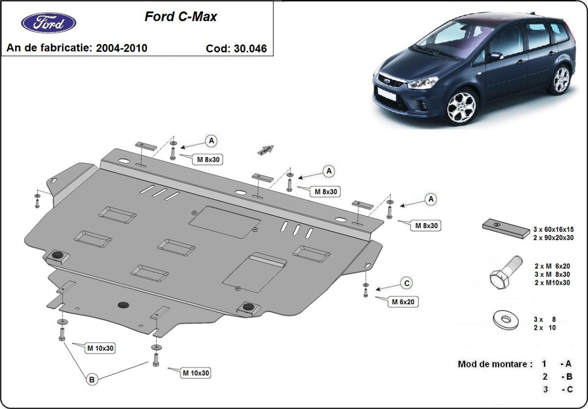 Skid plate Steel Engine+ | Ford C-Max (2004-2010) - 3