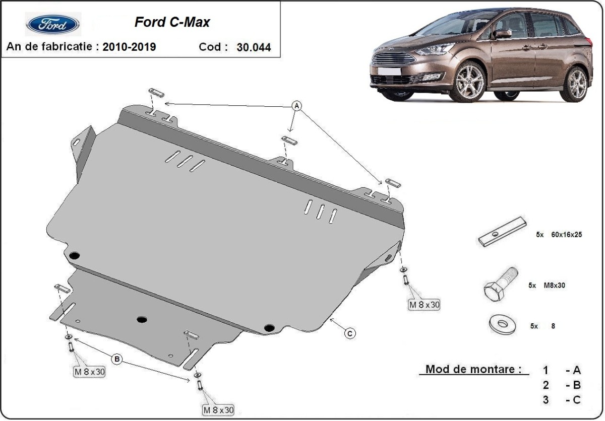 Stalen beschermplaat Motor+ | Ford C-Max (2010-2019) - 3