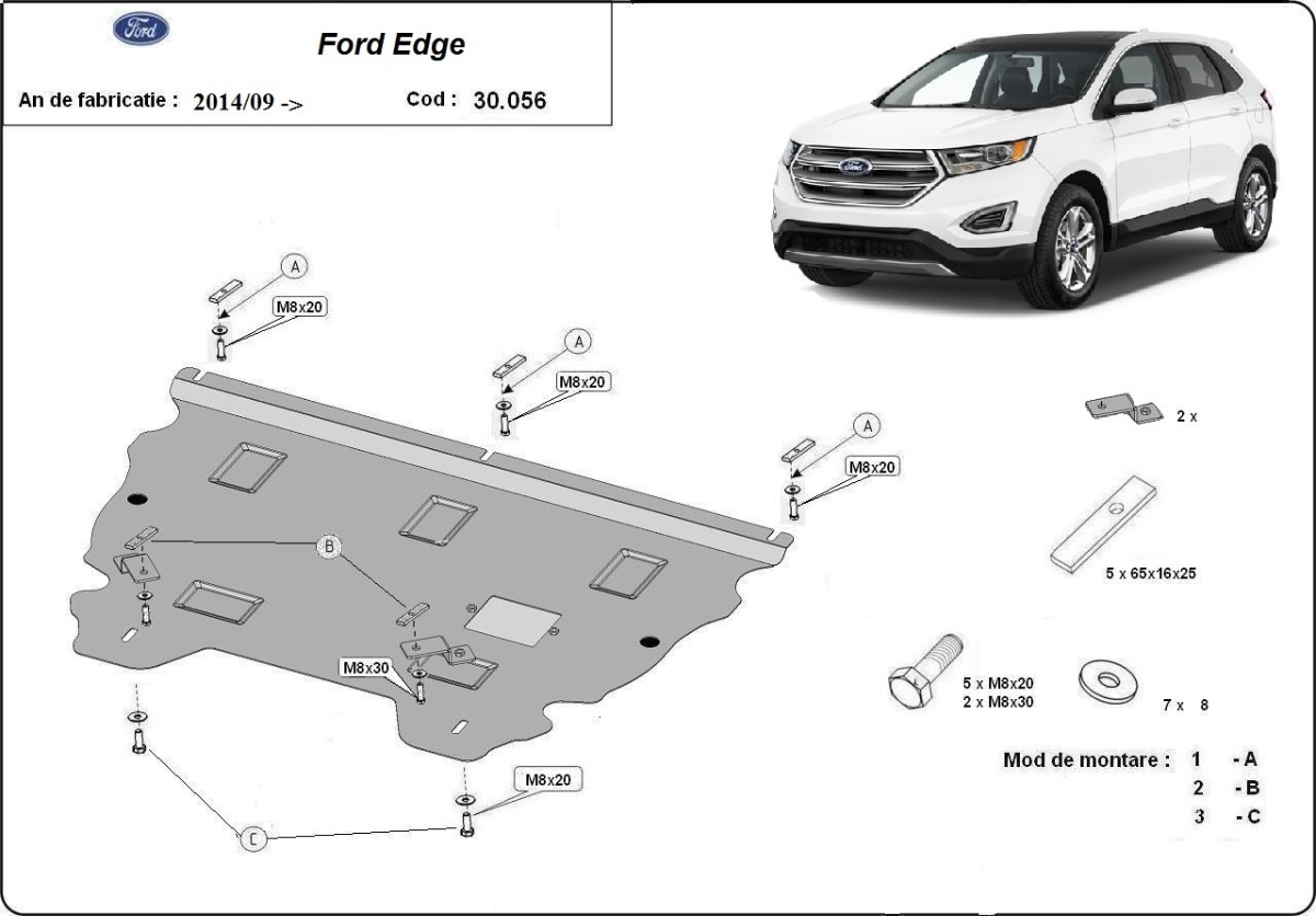 Stalen beschermplaat Motor+ | Ford Edge (2014-2021) - 3