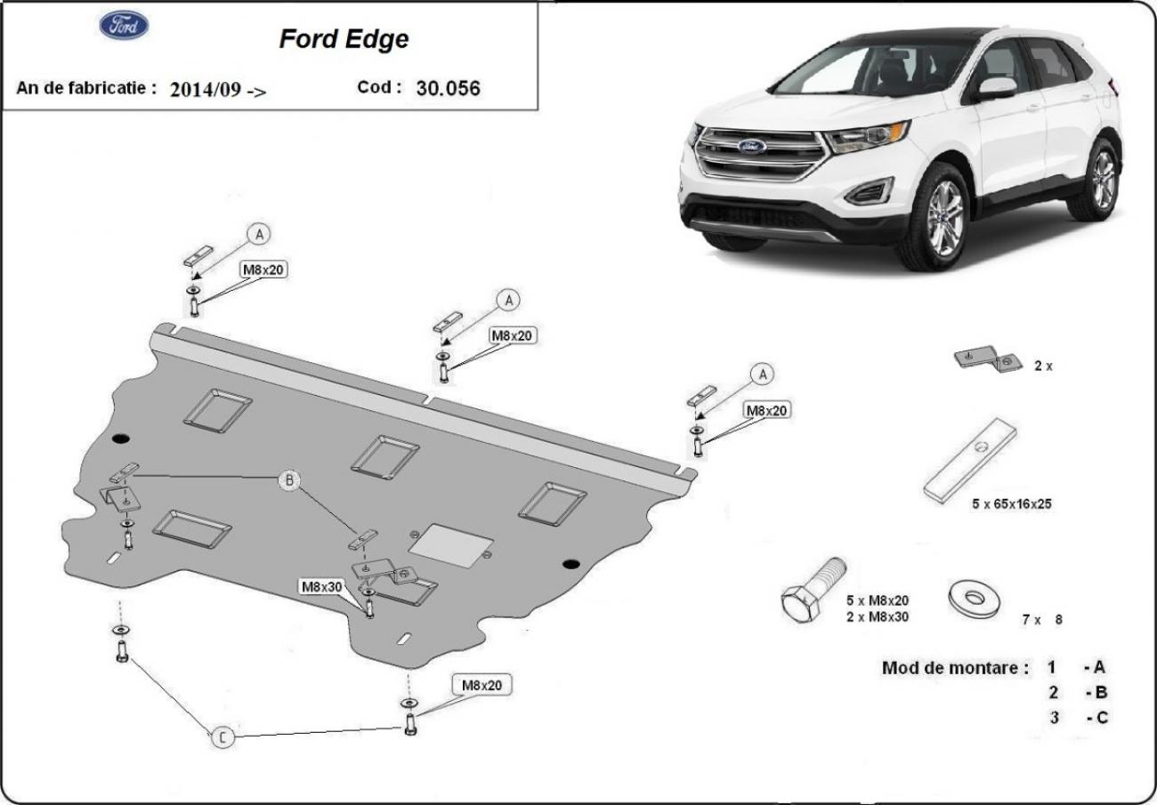 Hasplåt Stål Motor+ | Ford Edge (2014-2021) - 3