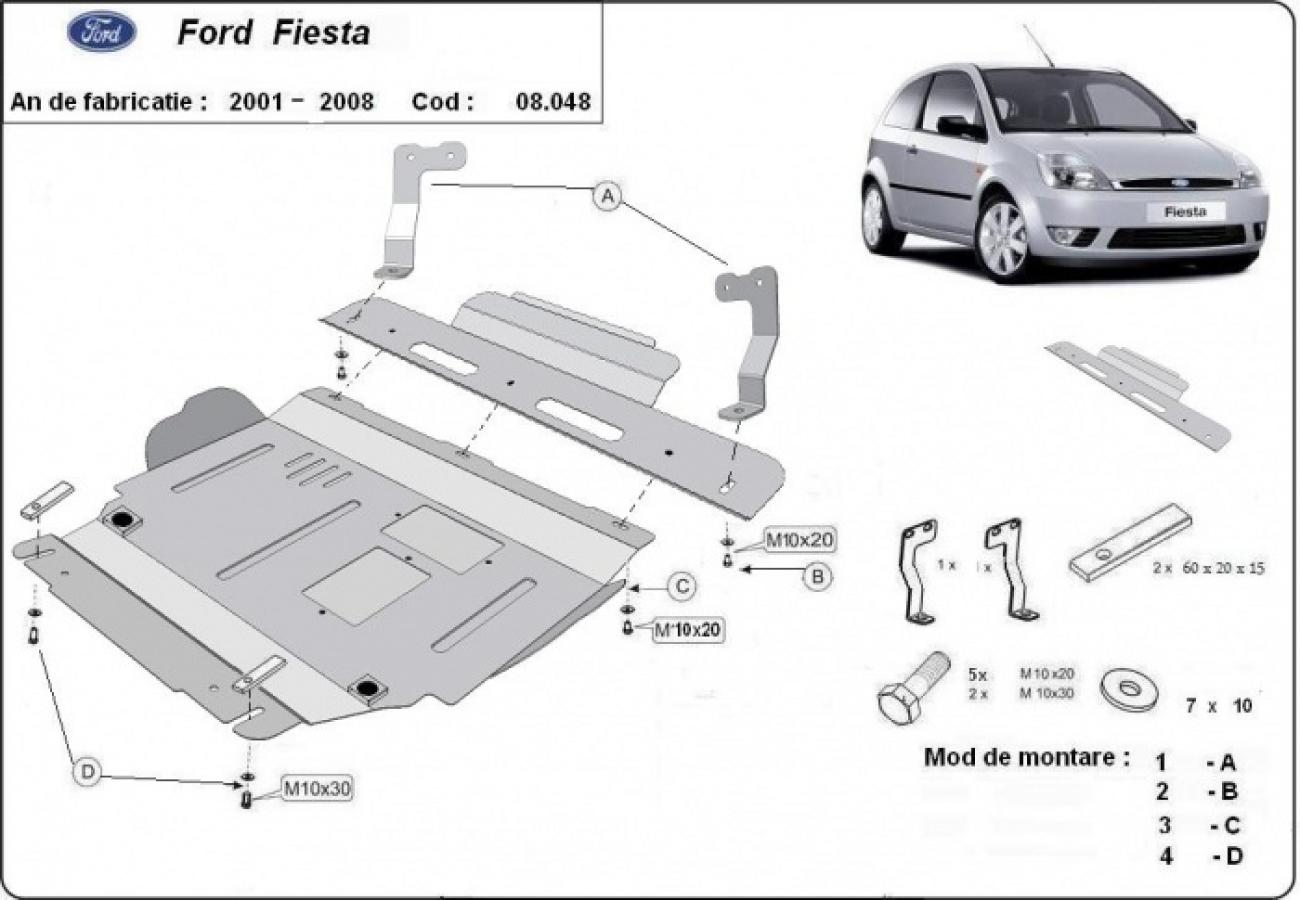 Hasplåt Stål Motor+ | Ford Fiesta (2001-2008) - 3