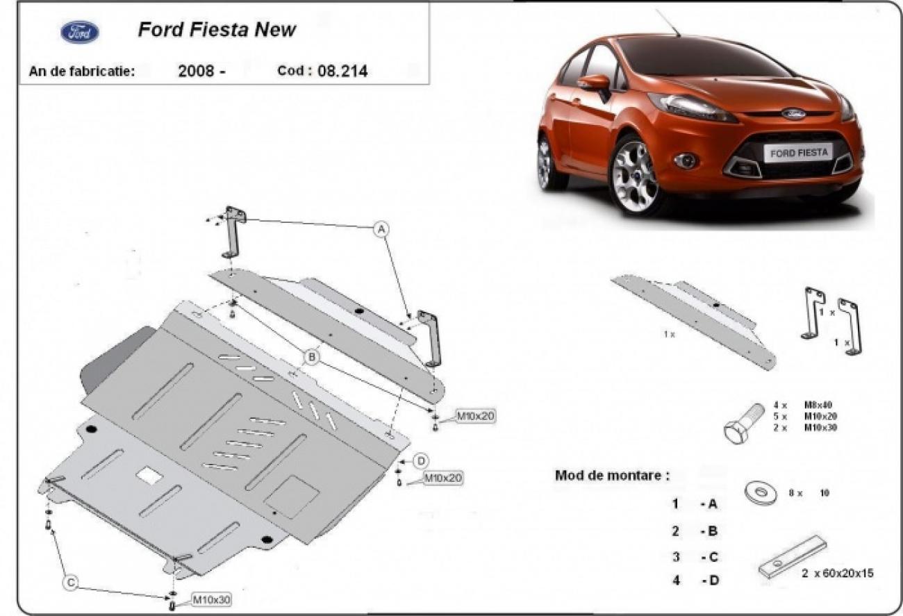 Skid plate Steel Engine+ | Ford Fiesta (2008-2016) - 3