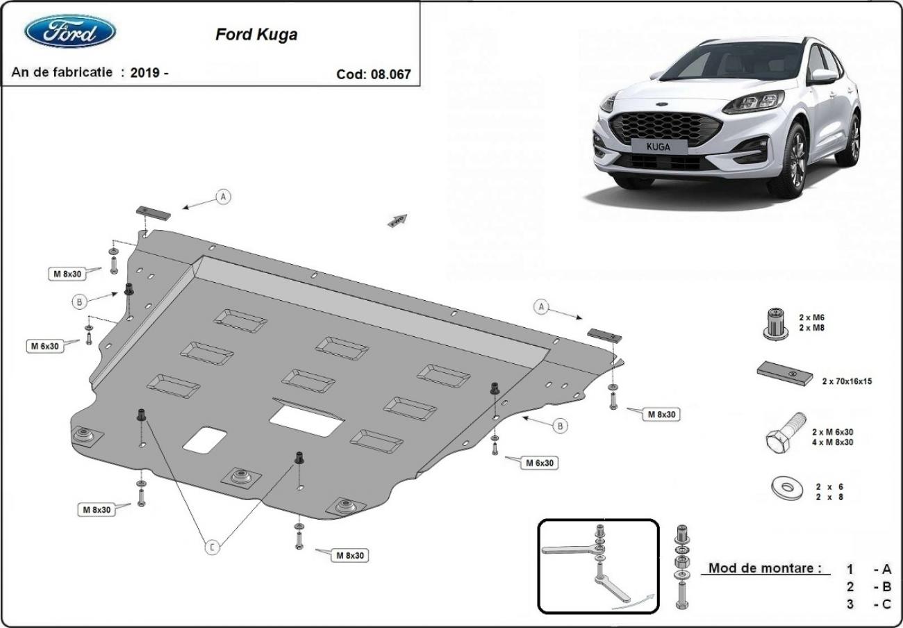 Hasplåt Stål Motor+ | Ford Kuga (2019-2026) - 3