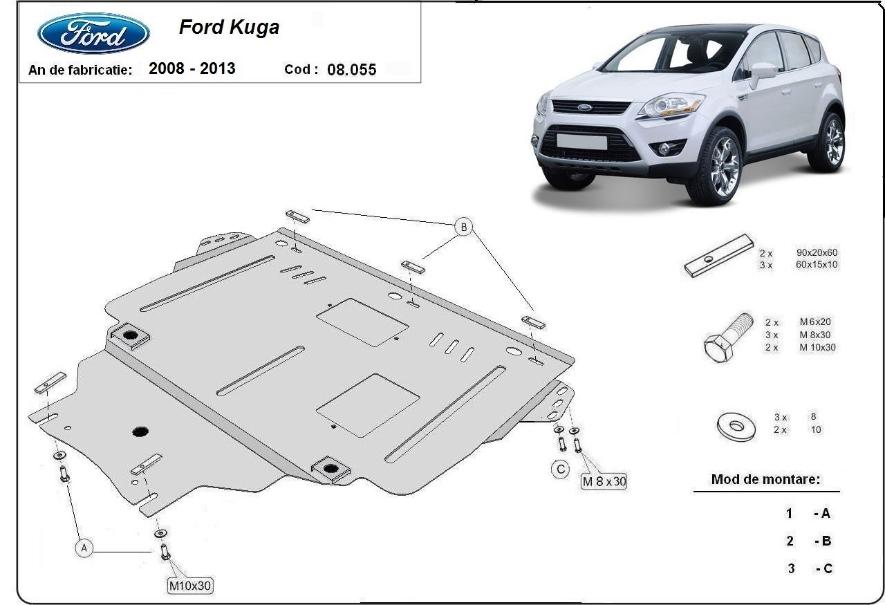 Stalen beschermplaat Motor+ | Ford Kuga (2008-2012) - 3
