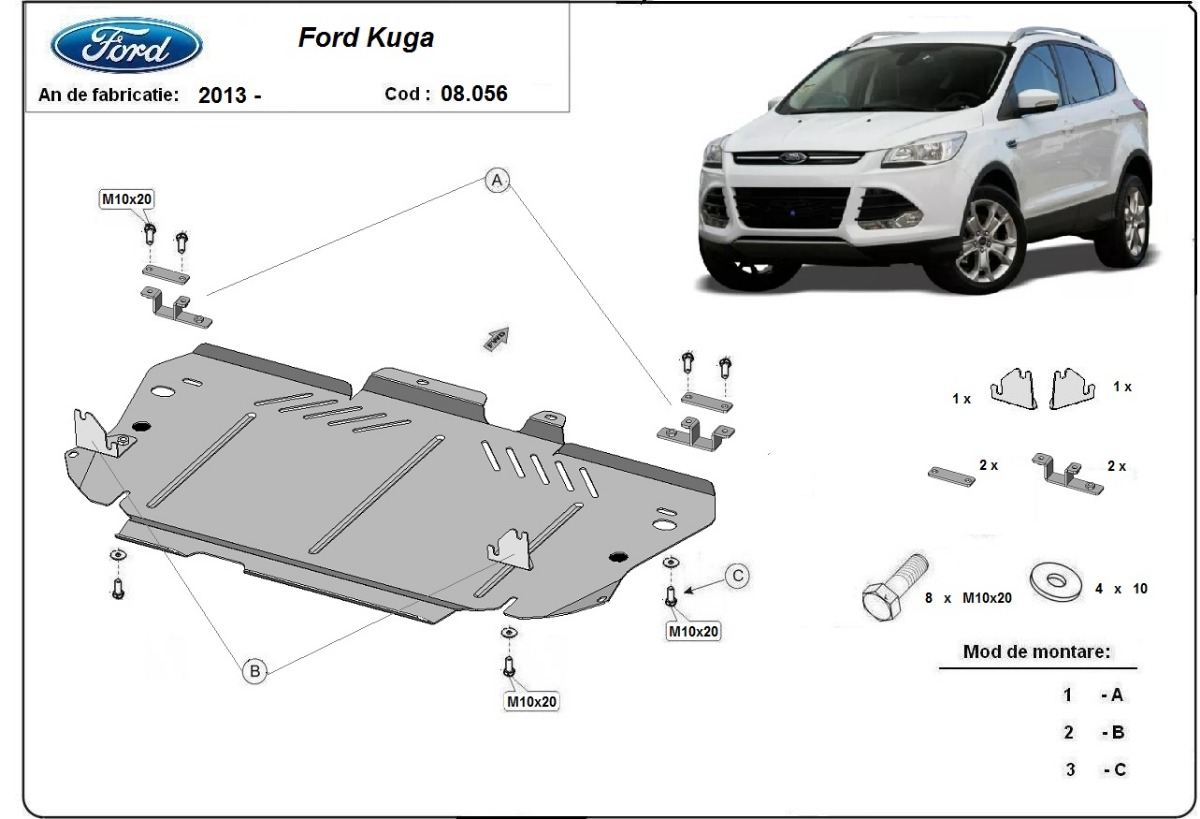 Protector inferior de acero Motor+ | Ford Kuga (2013-2019) - 3