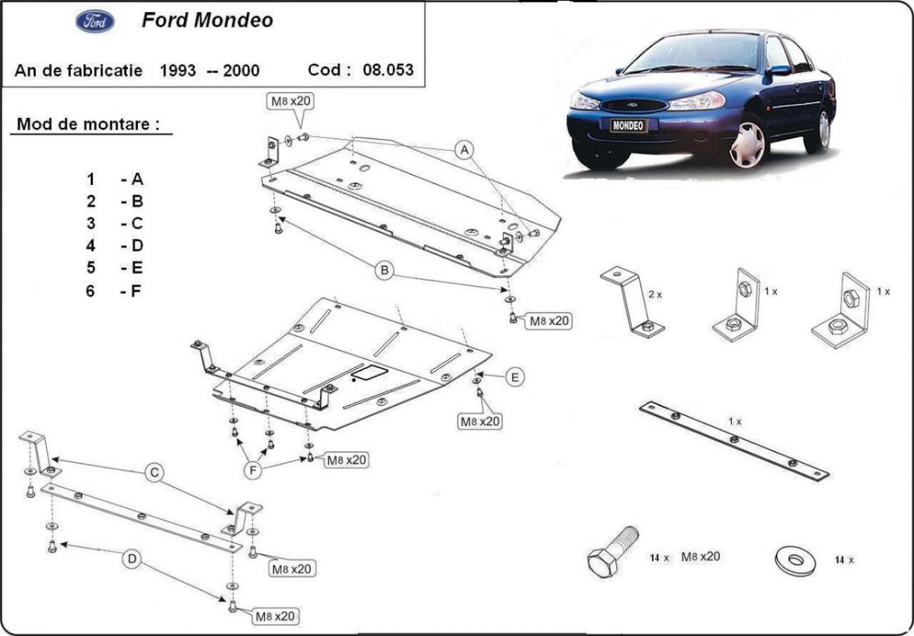 Skid plate Steel Engine+ | Ford Mondeo 1,2 (1992-2000) - 3