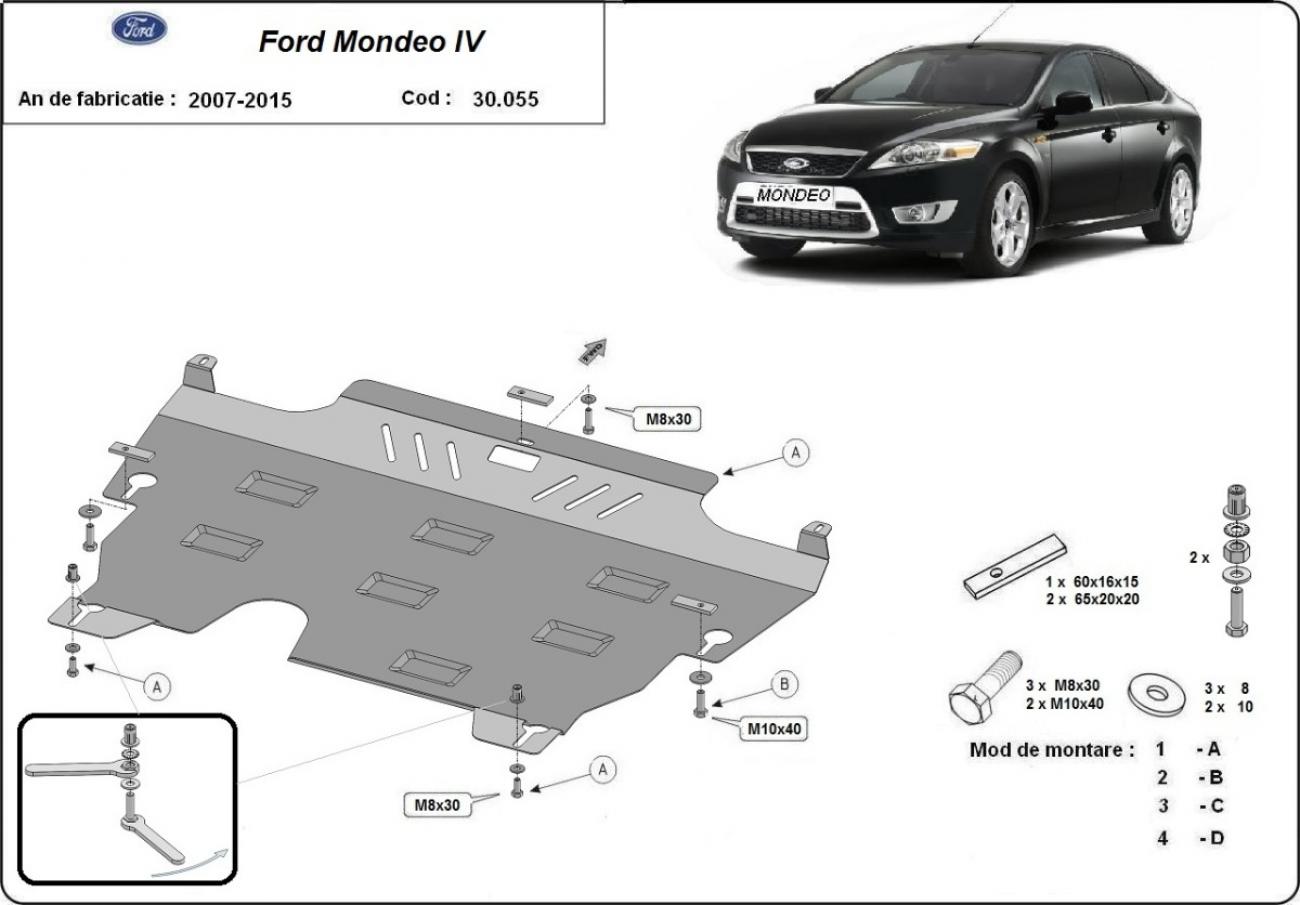Hasplåt Stål Motor+ | Ford Mondeo 4 (2006-2012) - 2