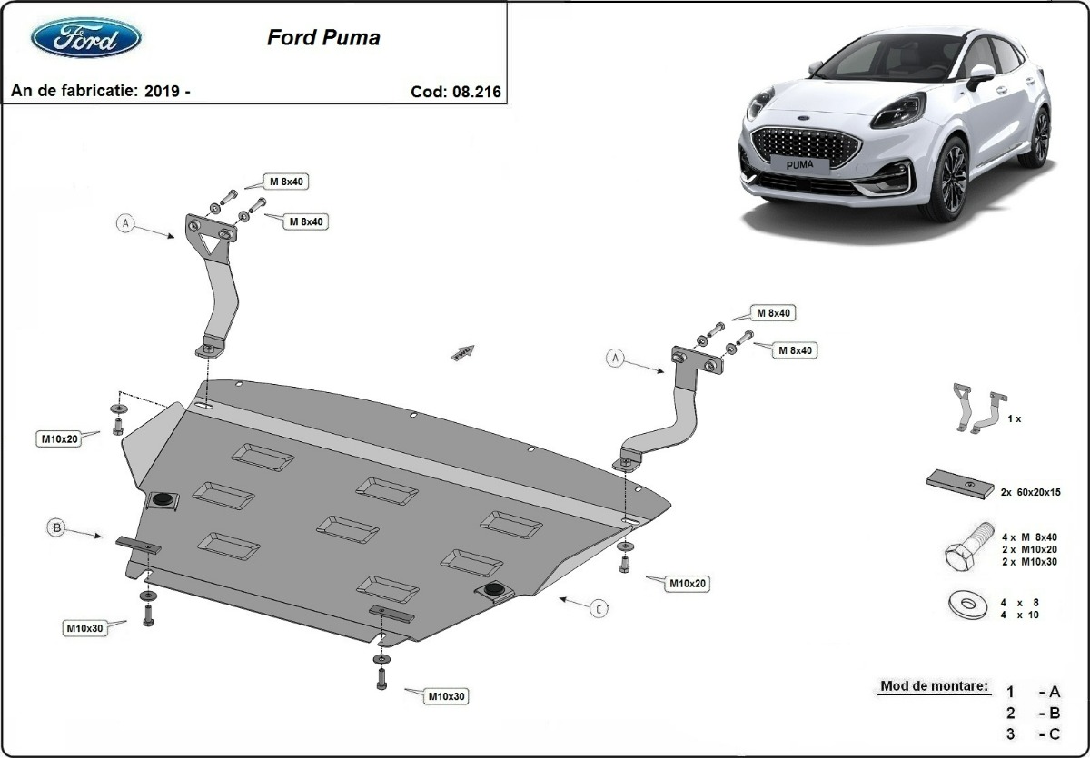 Stalen beschermplaat Motor+ | Ford Puma (2019-2026) - 3