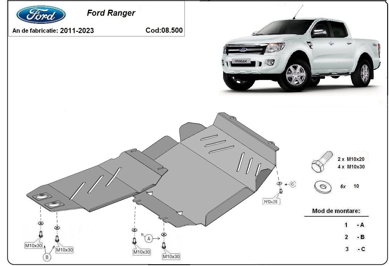 Stalen beschermplaat Motor+ | Ford Ranger (2010-2023) - 3