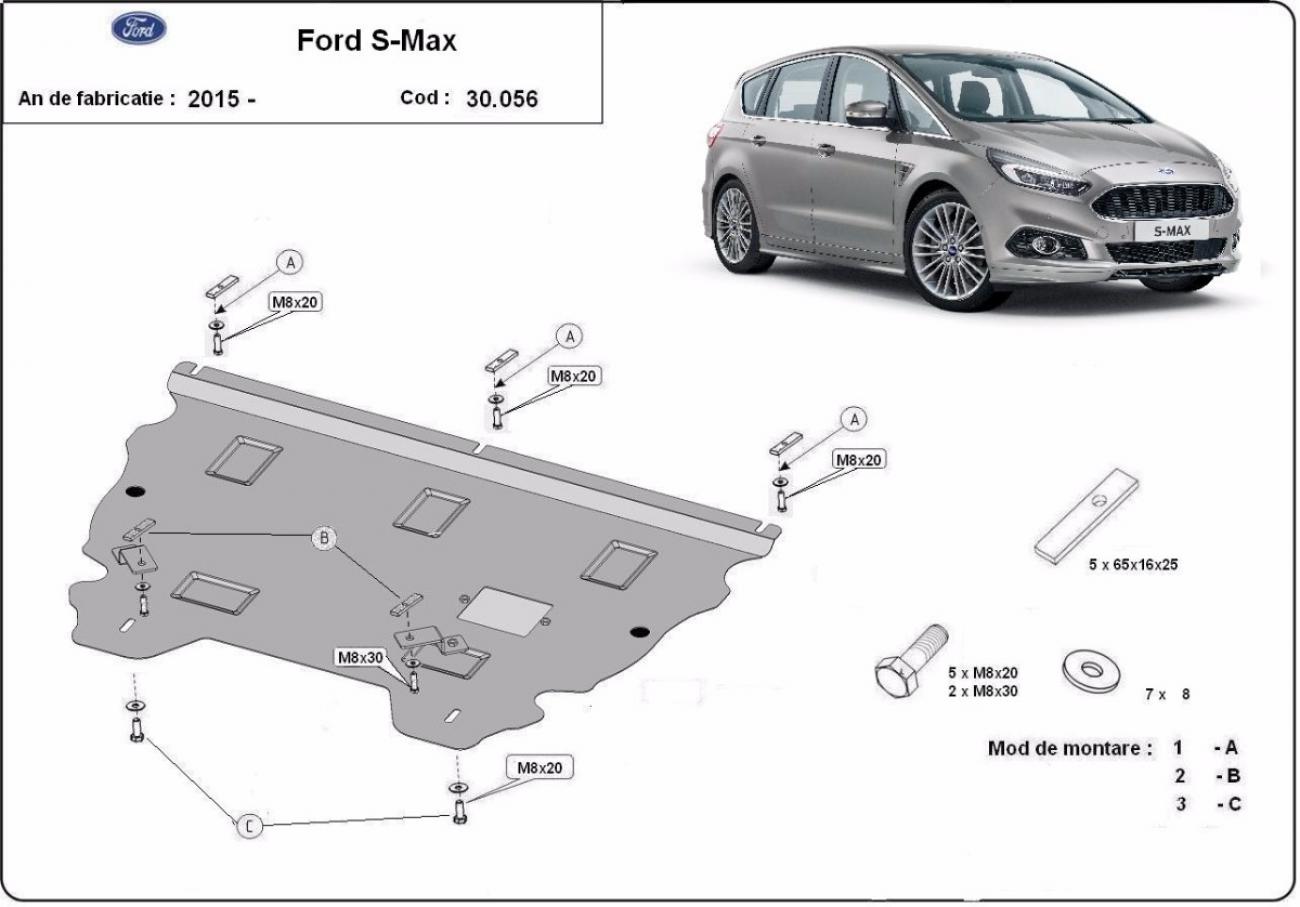 Pohjapanssari Teräs Moottori+ | Ford S-Max (2015-2023) - 3