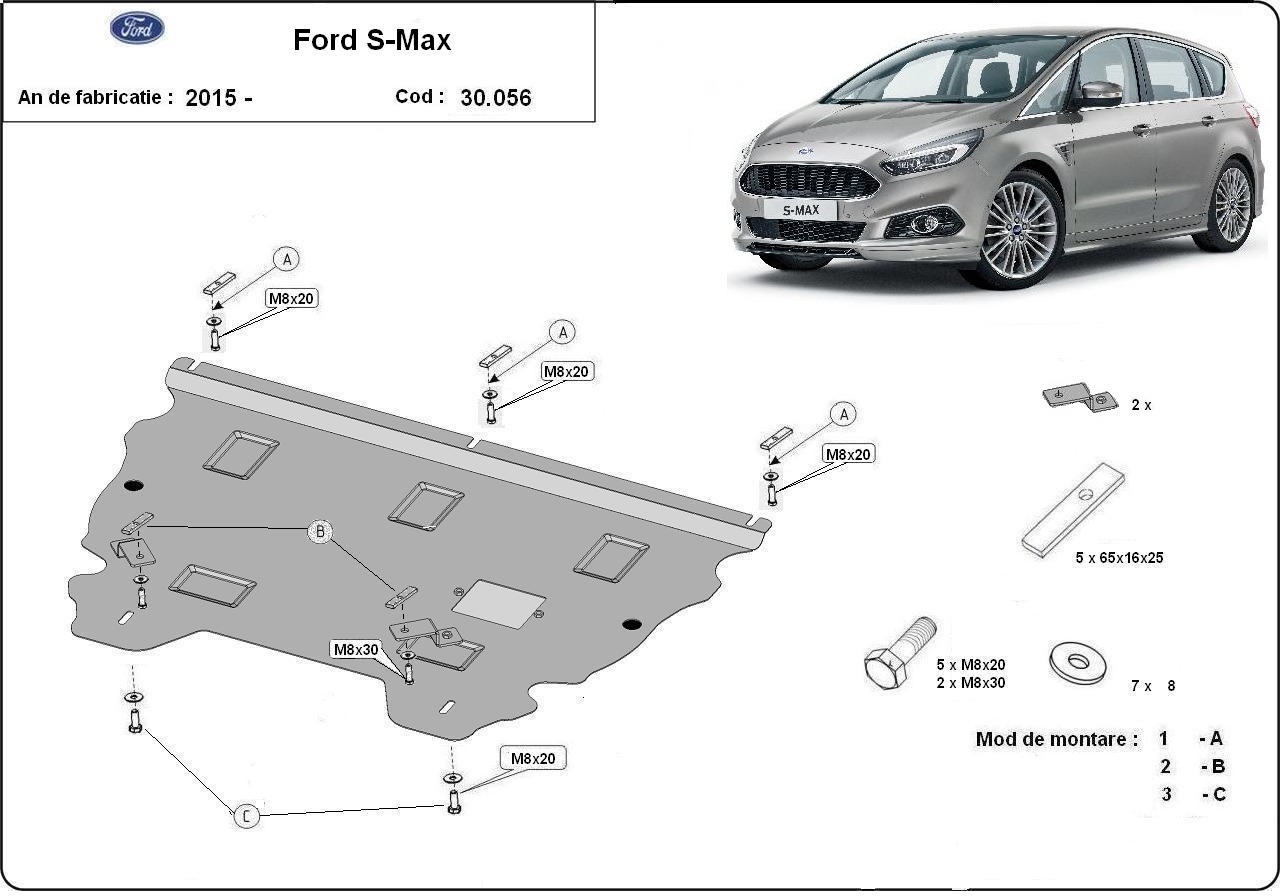 Protector inferior de acero Motor+ | Ford S-Max (2015-2023) - 3