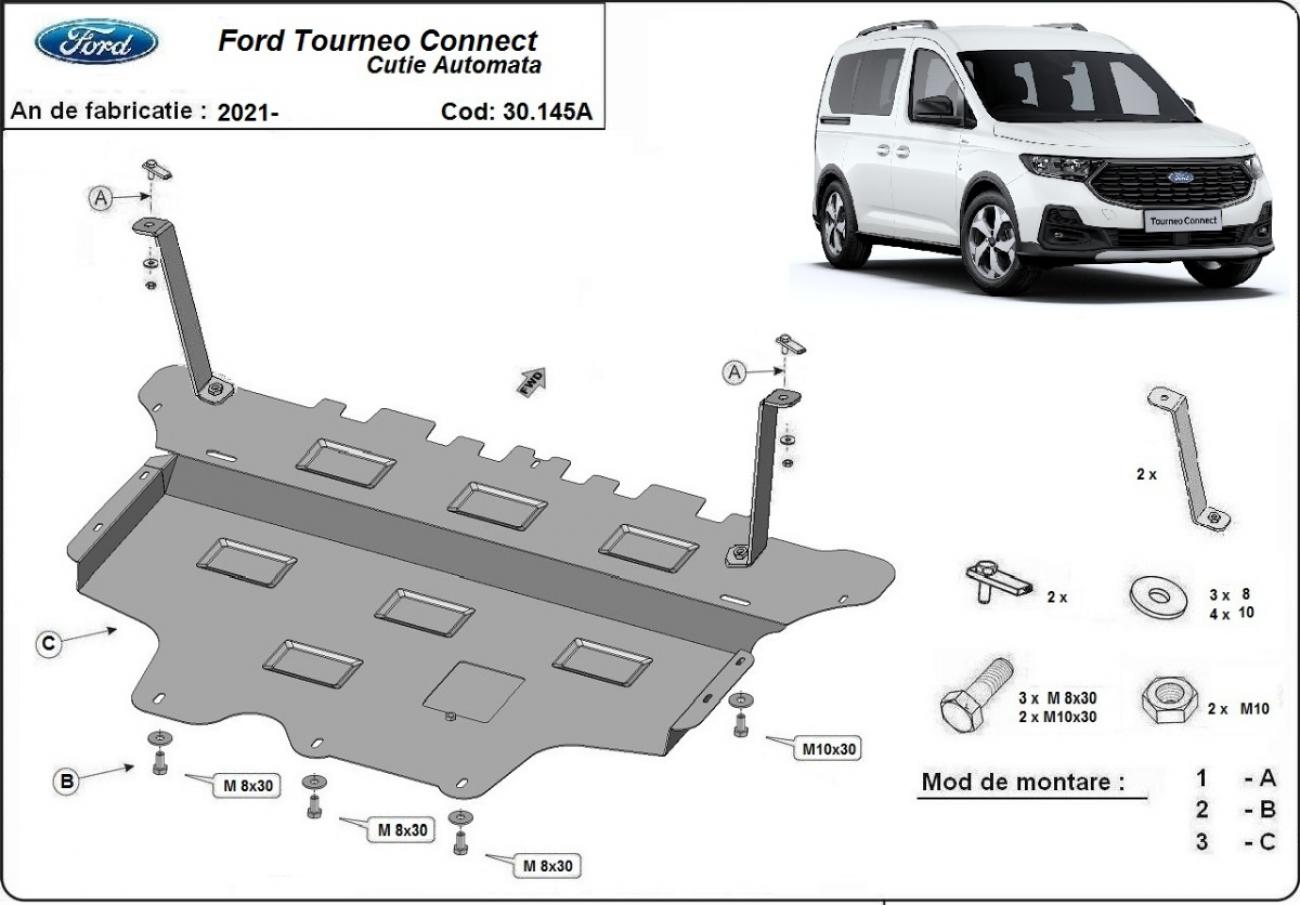 Bunnplate Stål Motor+ | Ford Tourneo Connect - Autom. (2021-2026) - 3