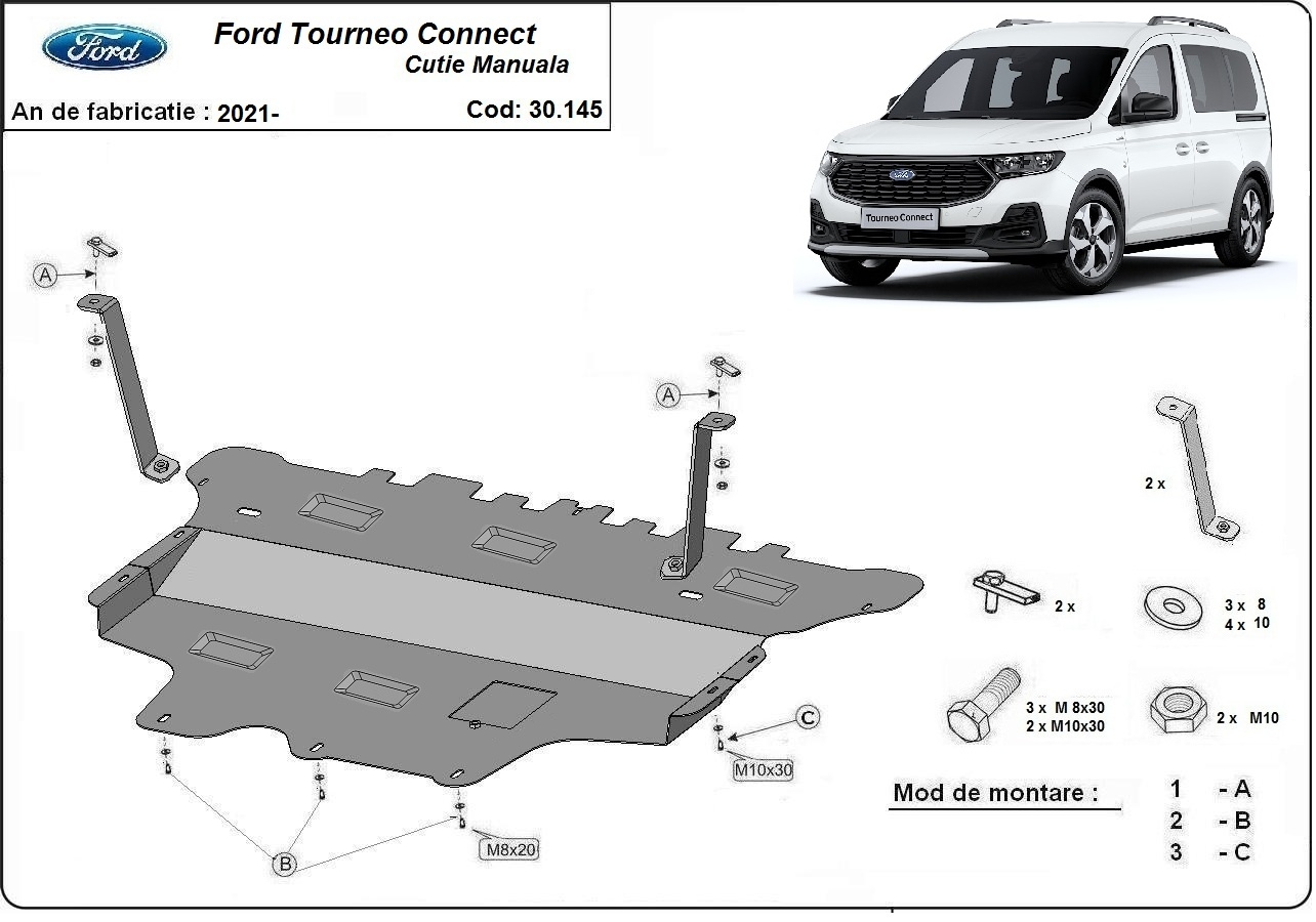 Skid plate Steel Engine+ | Ford Tourneo Connect (2021-2026) - 3