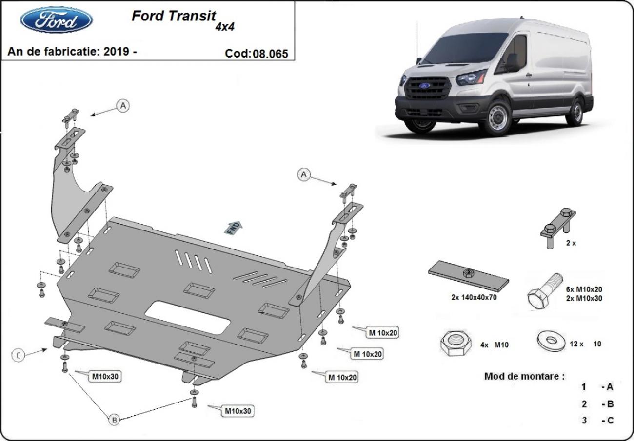 Hasplåt Stål Motor+ | Ford Transit - 4x4 (2013-2023) - 3
