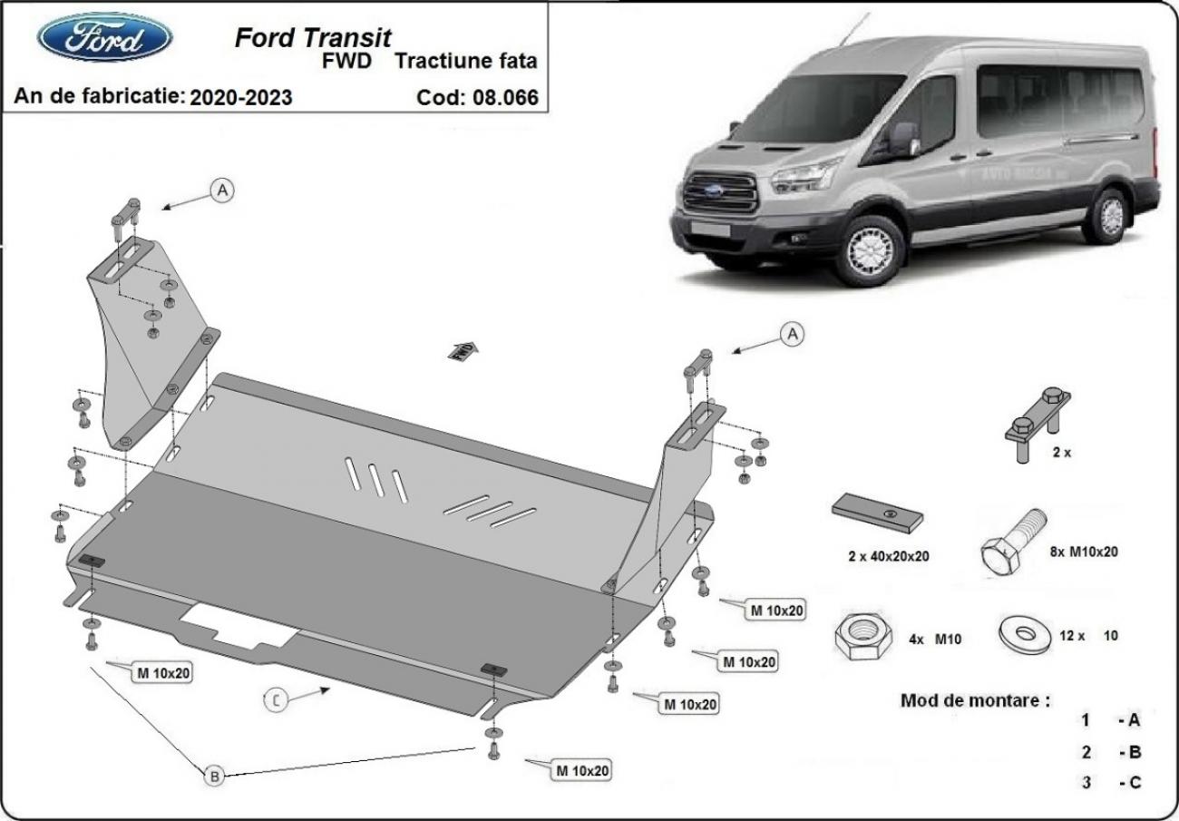 Pohjapanssari Teräs Moottori+ | Ford Transit- FWD (2020-2026) - 3